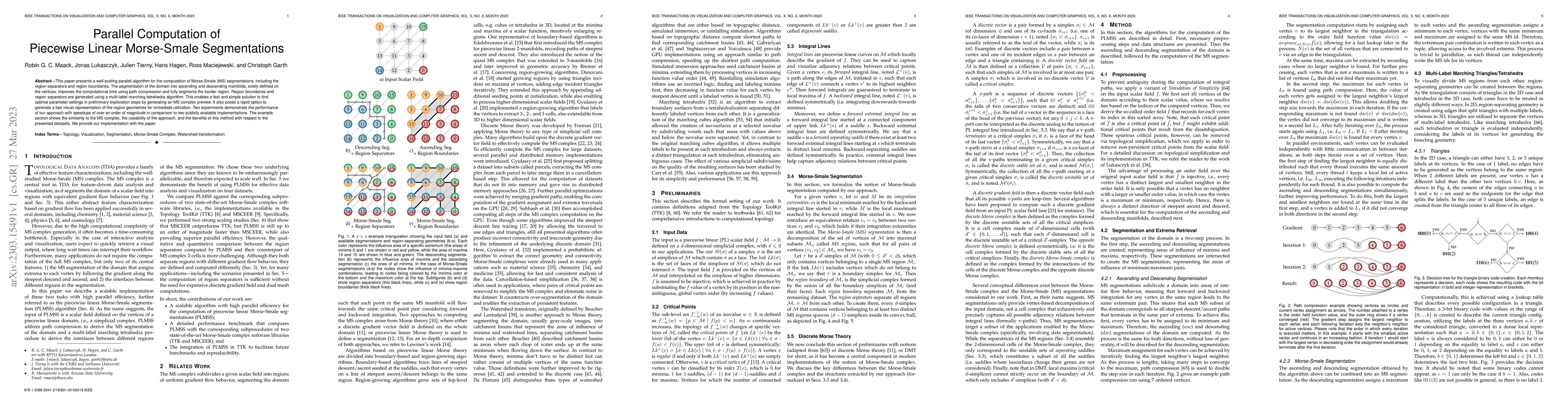 Thumbnail for Parallel Computation of Piecewise Linear Morse-Smale Segmentations