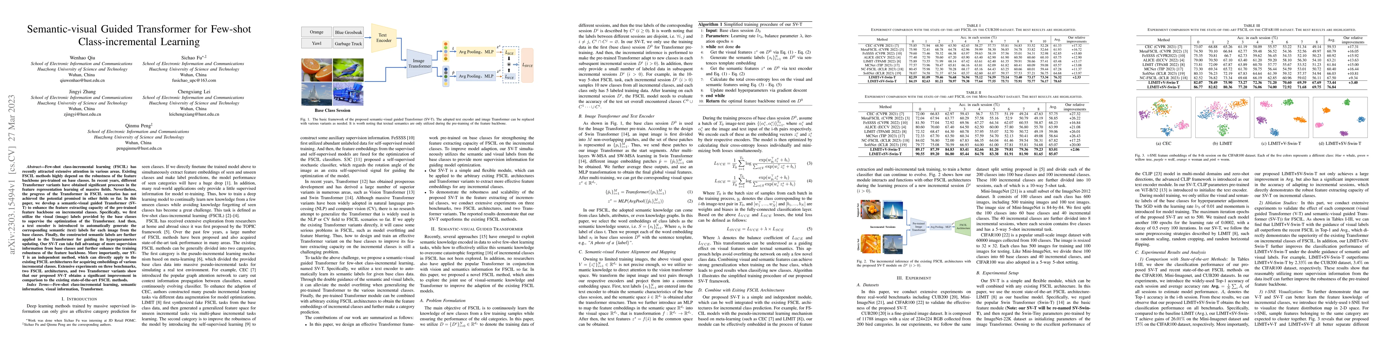 Thumbnail for Semantic-visual Guided Transformer for Few-shot Class-incremental
  Learning