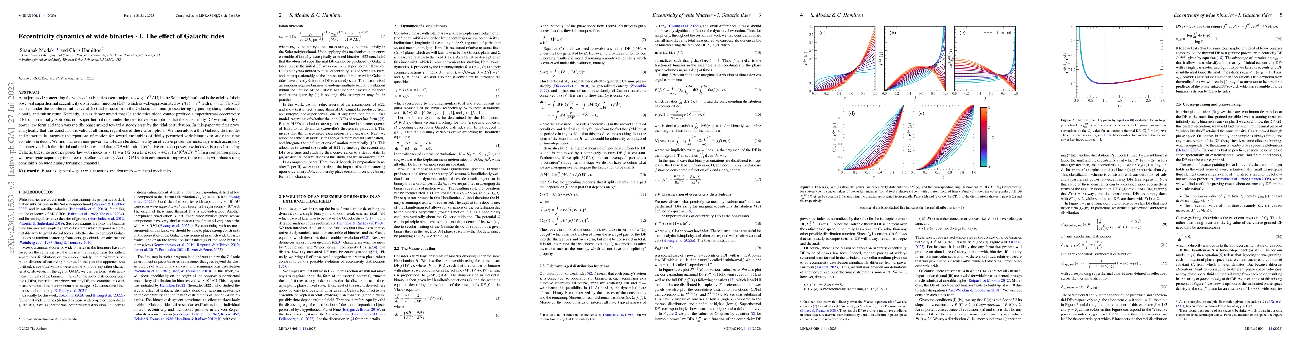 Thumbnail for Eccentricity dynamics of wide binaries -- I. The effect of Galactic
  tides