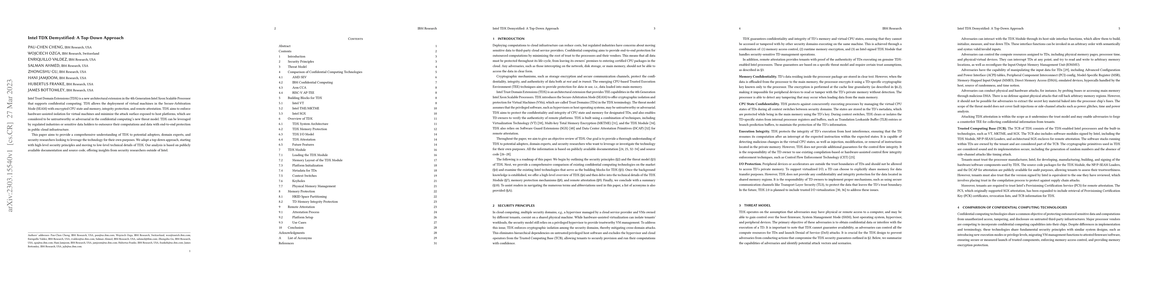 Thumbnail for Intel TDX Demystified: A Top-Down Approach