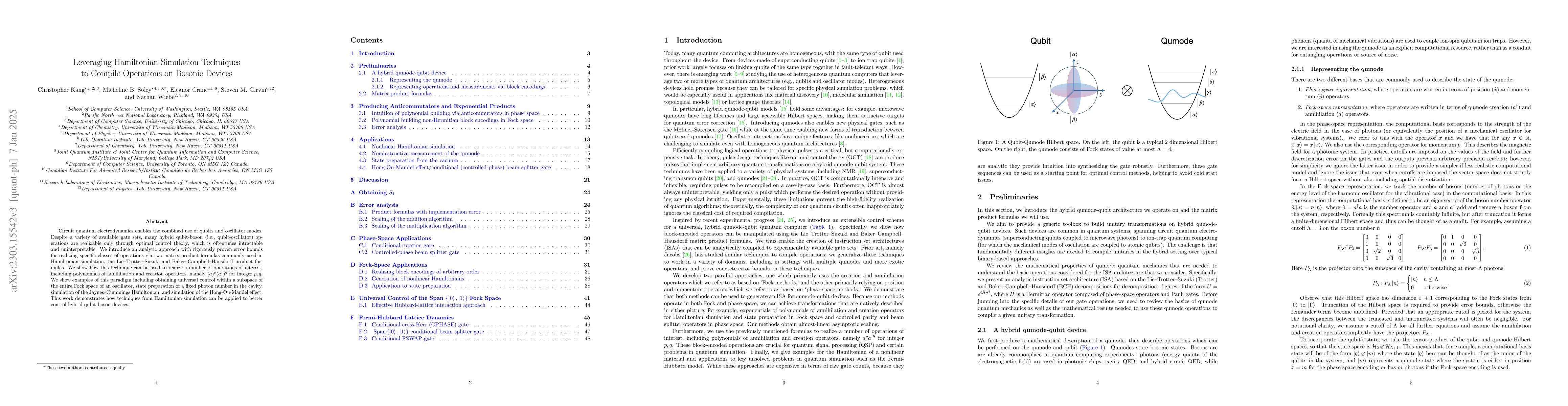 Thumbnail for Leveraging Hamiltonian Simulation Techniques to Compile Operations on
  Bosonic Devices