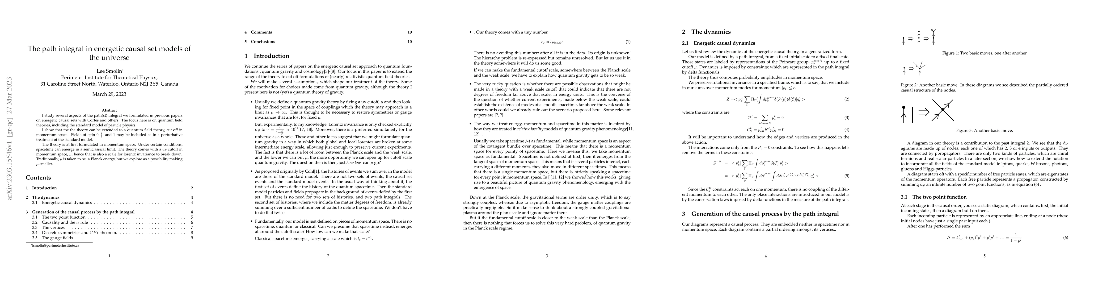 Thumbnail for The path integral formulation of energetic causal set models of the
  universe