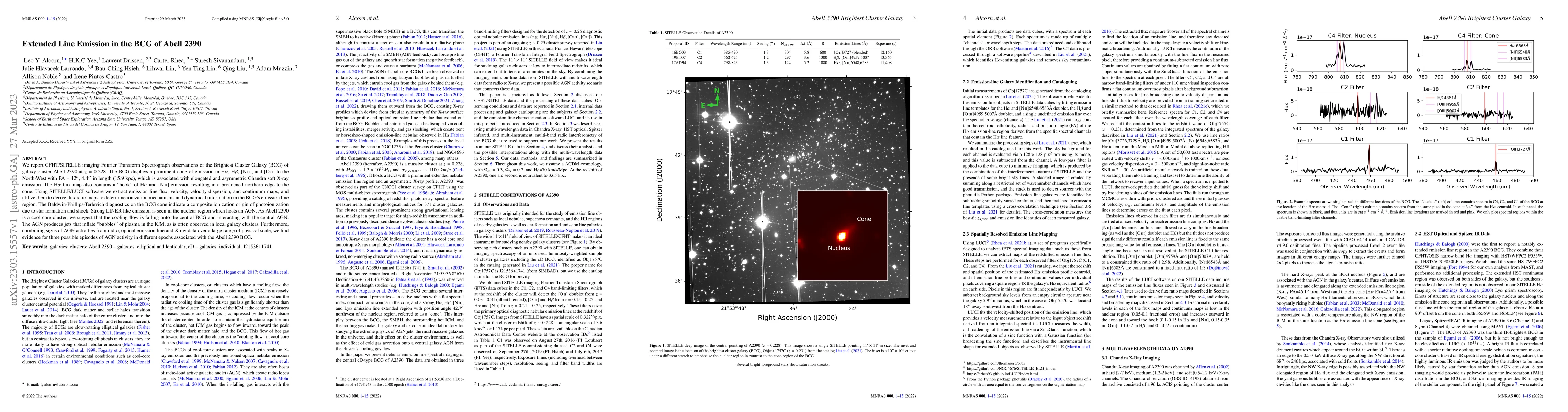 Thumbnail for Extended Line Emission in the BCG of Abell 2390
