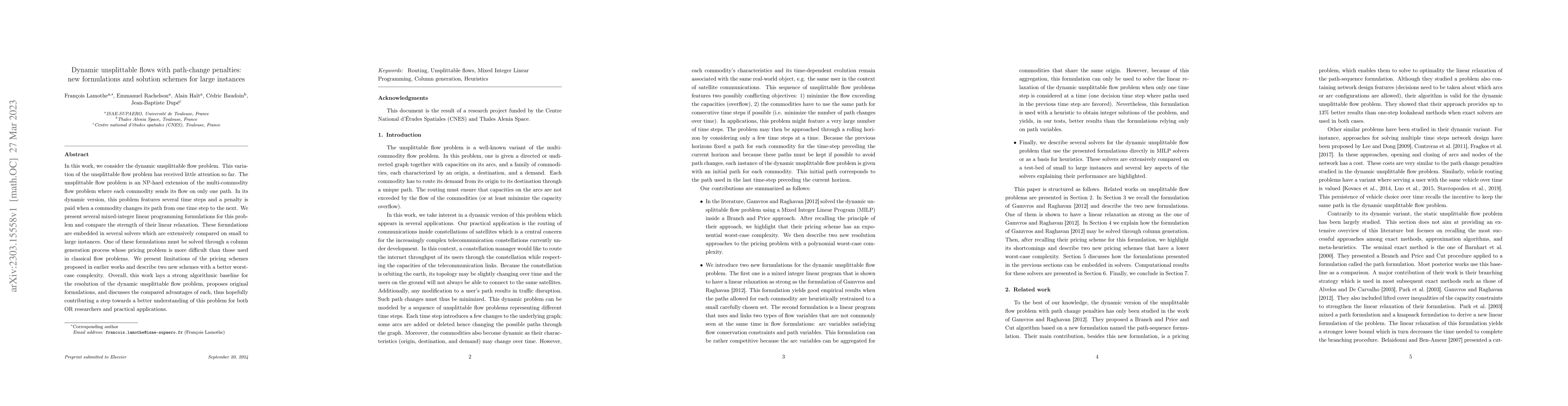 Thumbnail for Dynamic unsplittable flows with path-change penalties: new formulations
  and solution schemes for large instances