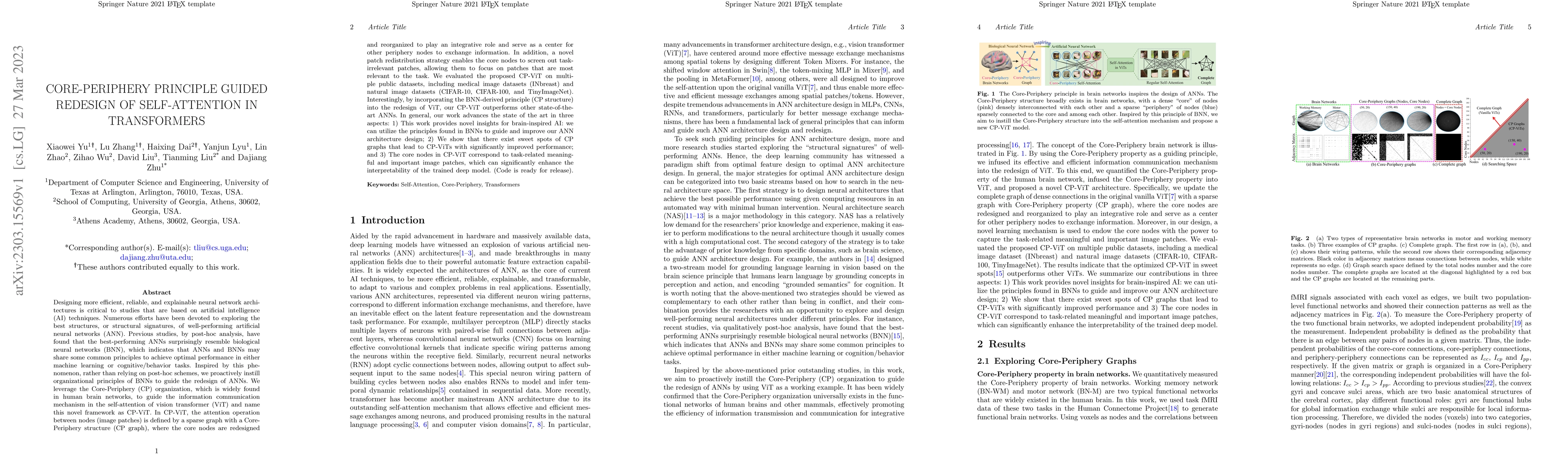 Thumbnail for Core-Periphery Principle Guided Redesign of Self-Attention in
  Transformers