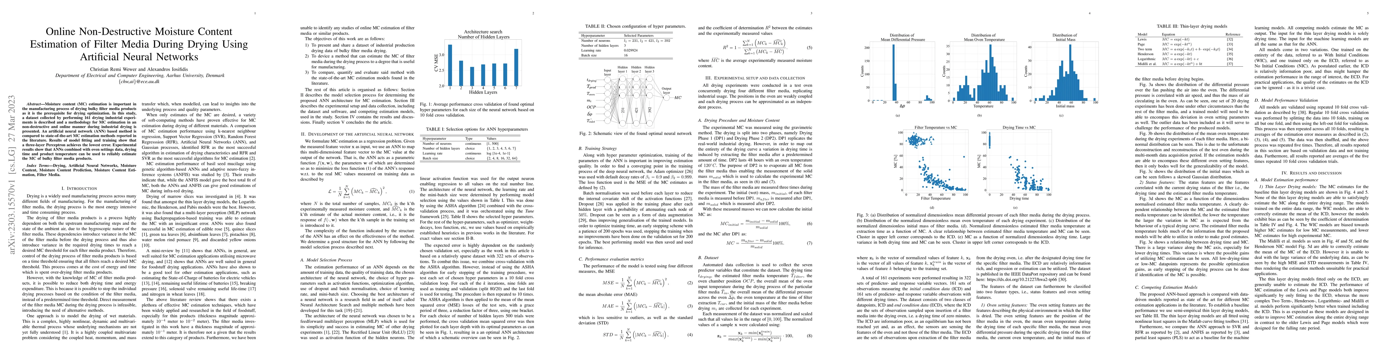 Thumbnail for Online Non-Destructive Moisture Content Estimation of Filter Media
  During Drying Using Artificial Neural Networks