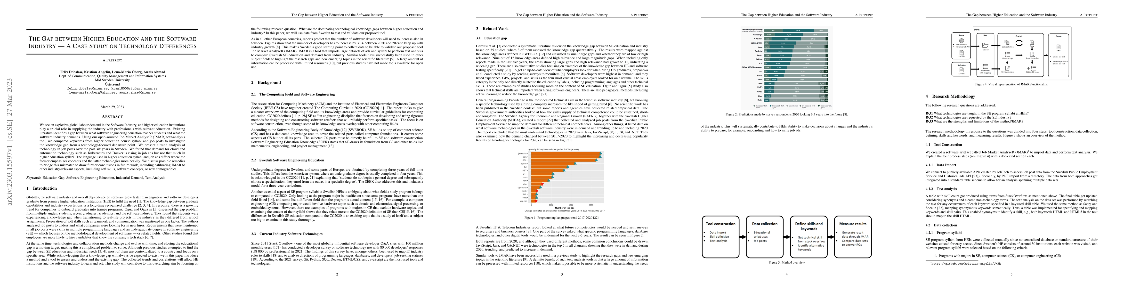 Thumbnail for The Gap between Higher Education and the Software Industry -- A Case
  Study on Technology Differences