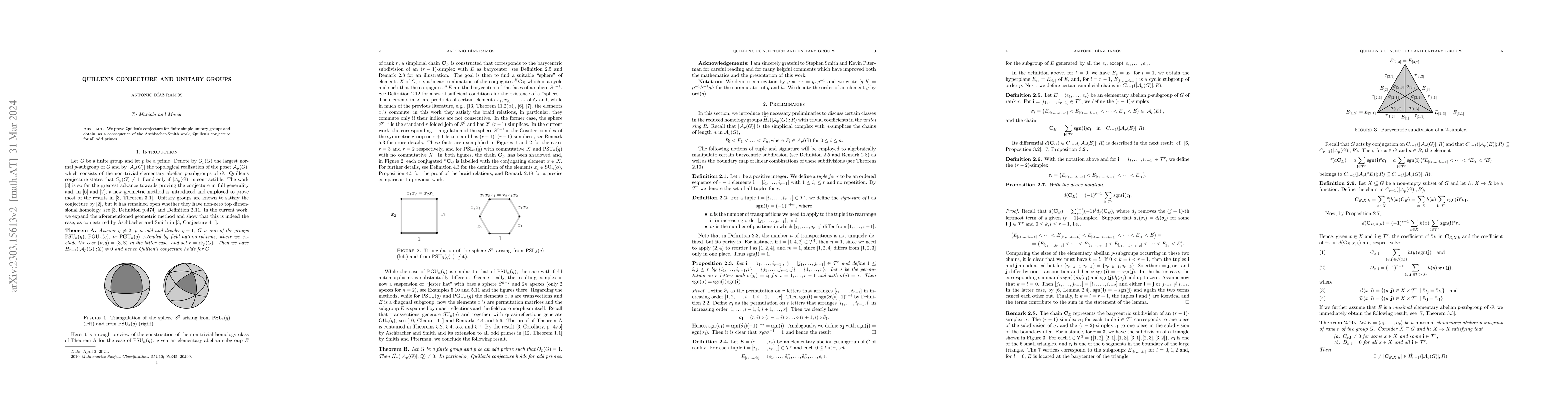 Thumbnail for Quillen's conjecture and unitary groups