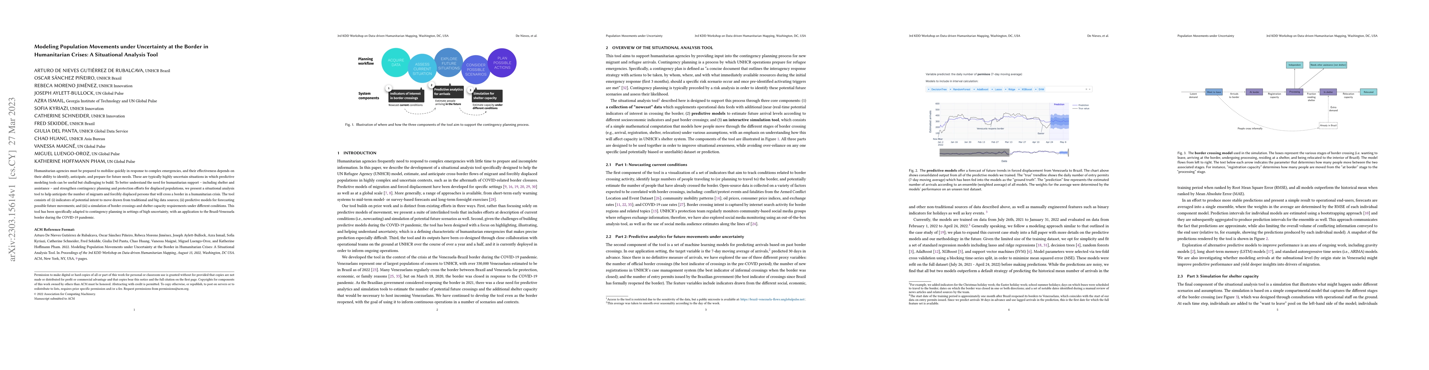 Thumbnail for Modeling Population Movements under Uncertainty at the Border in
  Humanitarian Crises: A Situational Analysis Tool