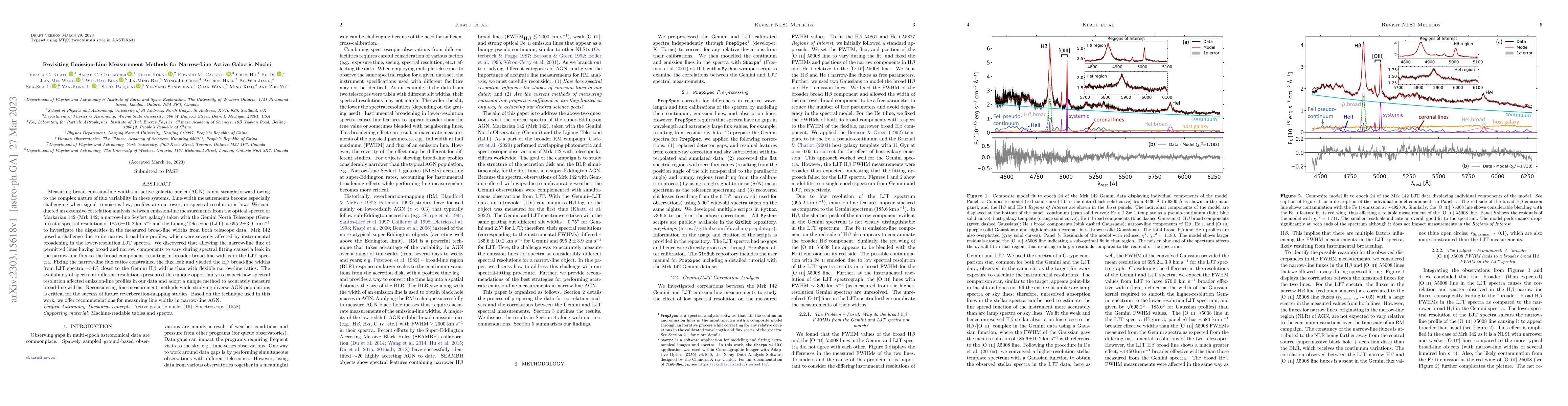 Thumbnail for Revisiting Emission-Line Measurement Methods for Narrow-Line Active
  Galactic Nuclei