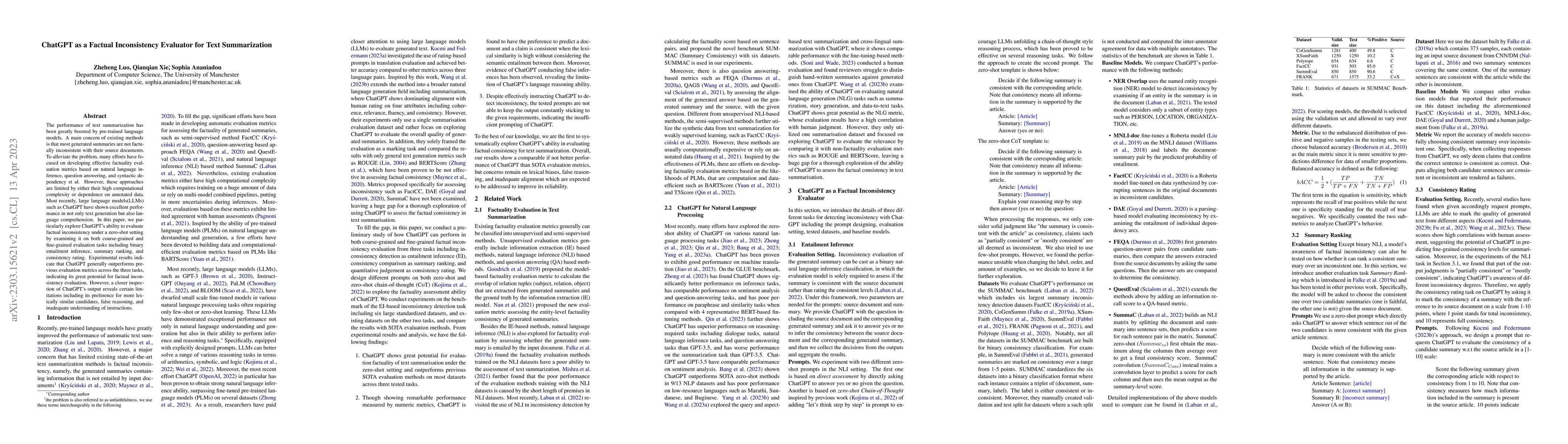 Thumbnail for ChatGPT as a Factual Inconsistency Evaluator for Text Summarization