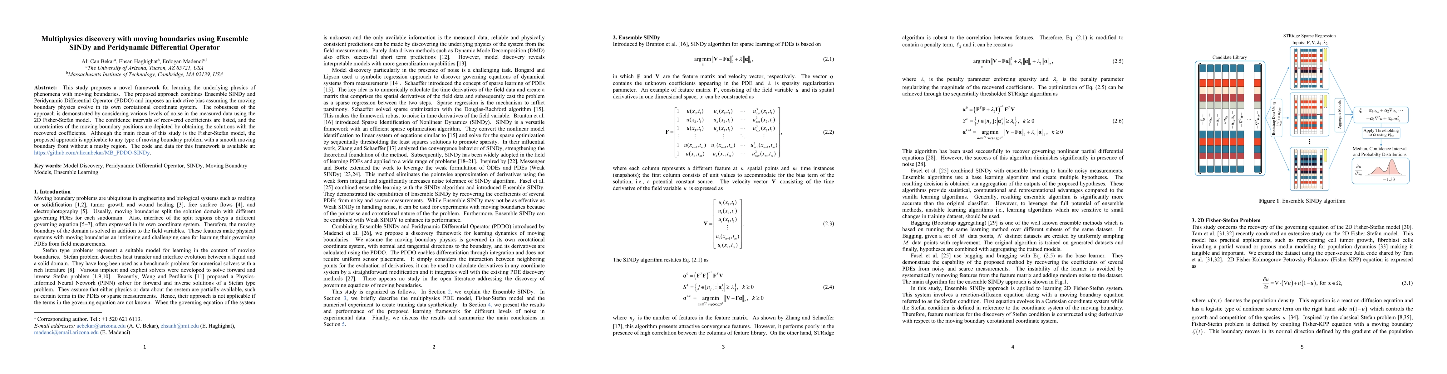 Thumbnail for Multiphysics discovery with moving boundaries using Ensemble SINDy and
  Peridynamic Differential Operator