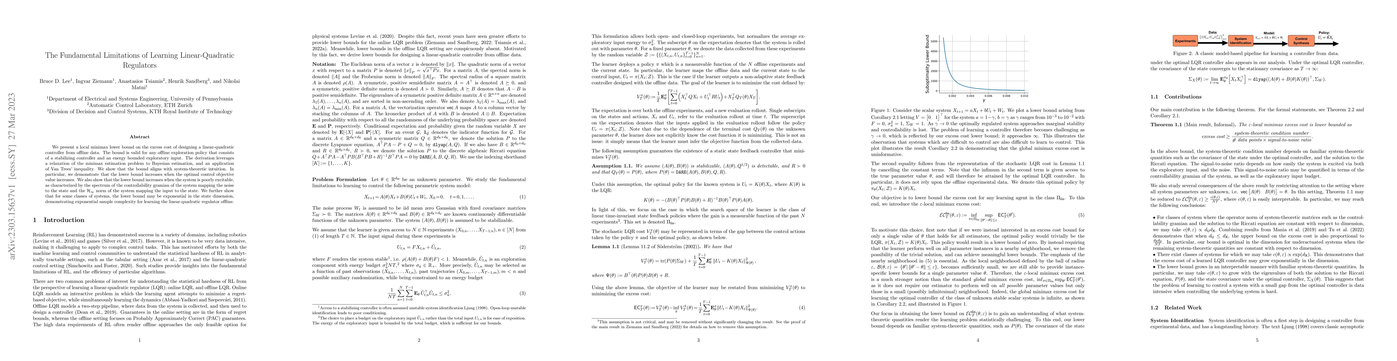 Thumbnail for The Fundamental Limitations of Learning Linear-Quadratic Regulators