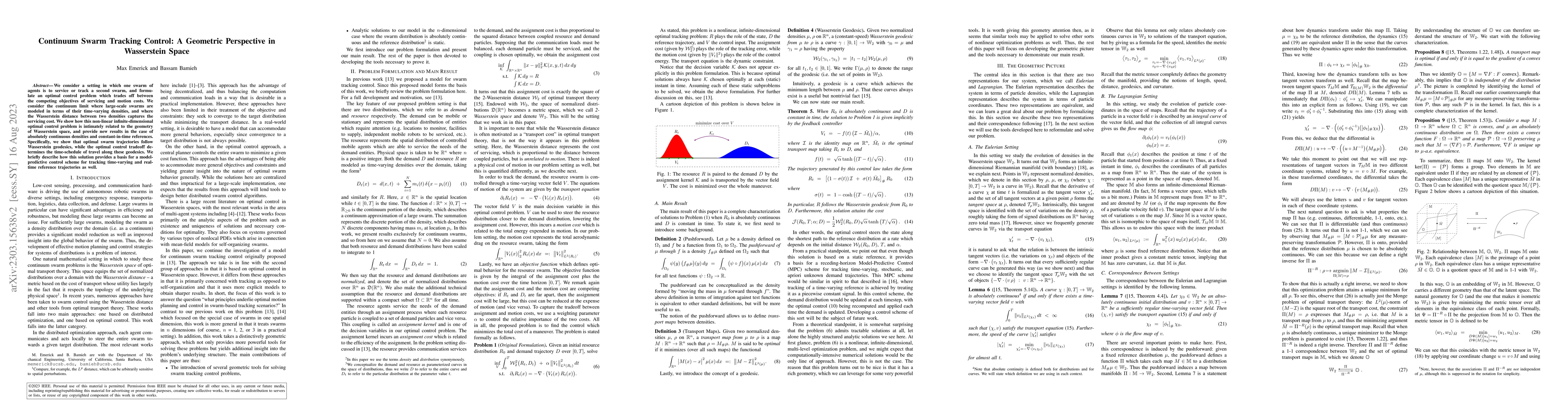 Thumbnail for Continuum Swarm Tracking Control: A Geometric Perspective in Wasserstein
  Space