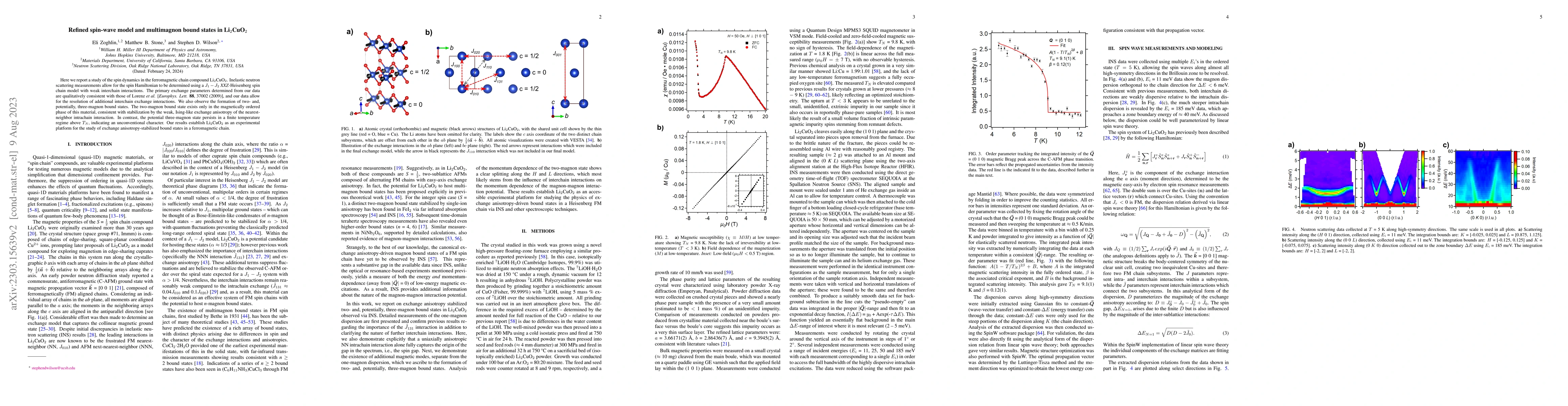 Thumbnail for Refined Spin Wave Model and Multi-magnon Bound States in $Li_{2}CuO_{2}$