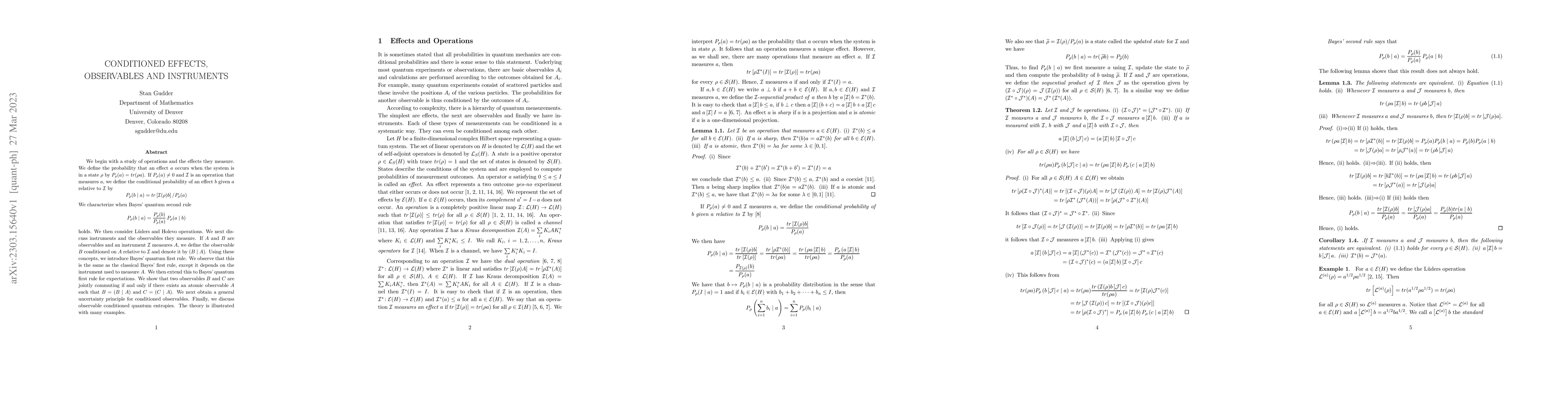 Thumbnail for Conditional Effects, Observables and Instruments