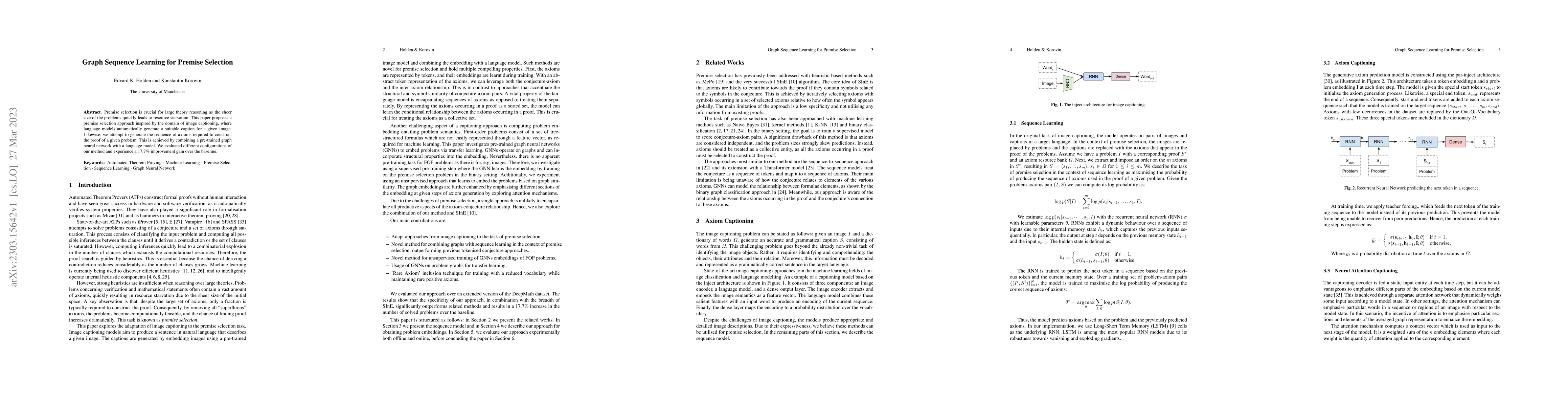 Thumbnail for Graph Sequence Learning for Premise Selection