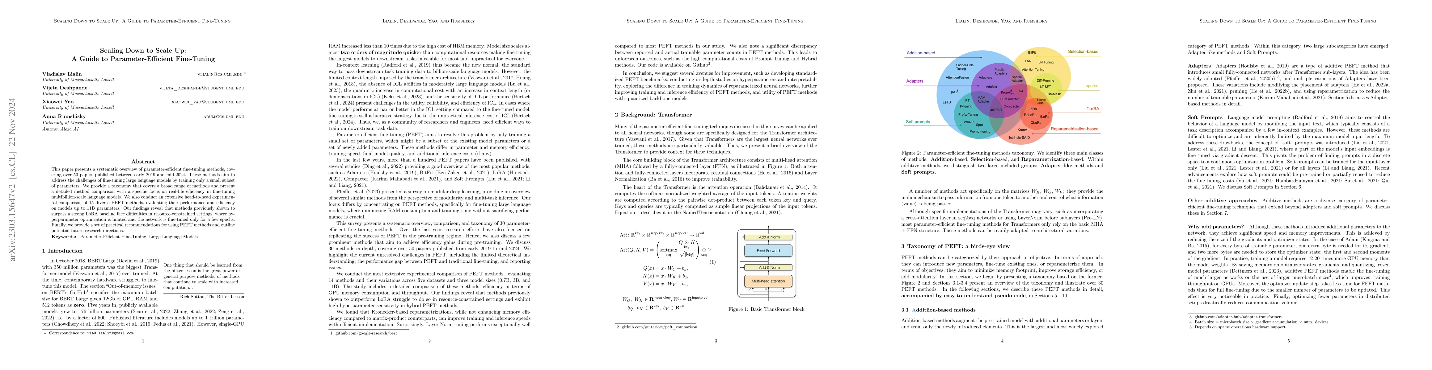 Thumbnail for Scaling Down to Scale Up: A Guide to Parameter-Efficient Fine-Tuning