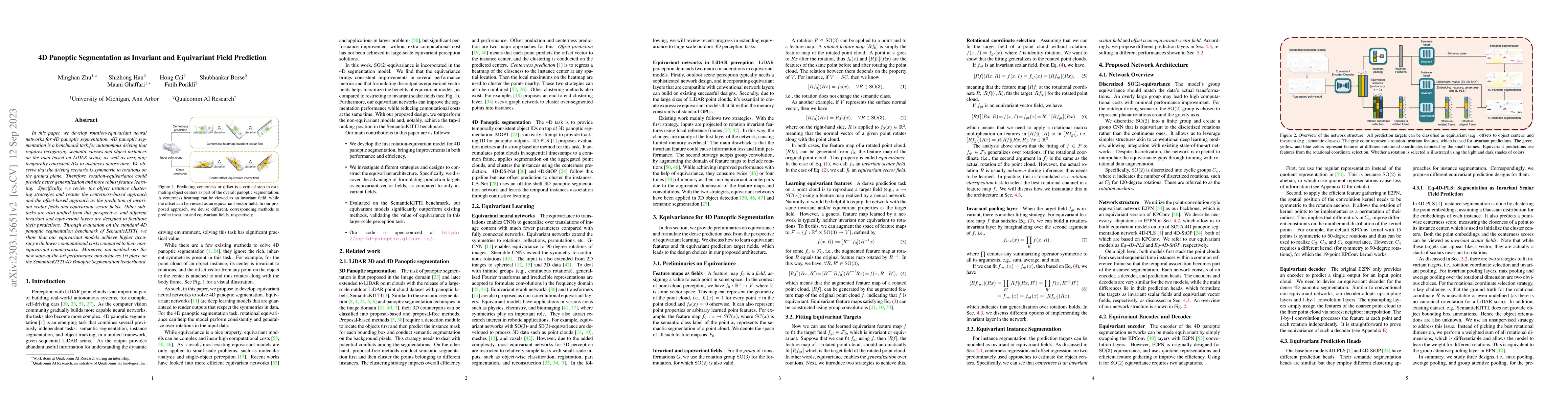 Thumbnail for 4D Panoptic Segmentation as Invariant and Equivariant Field Prediction