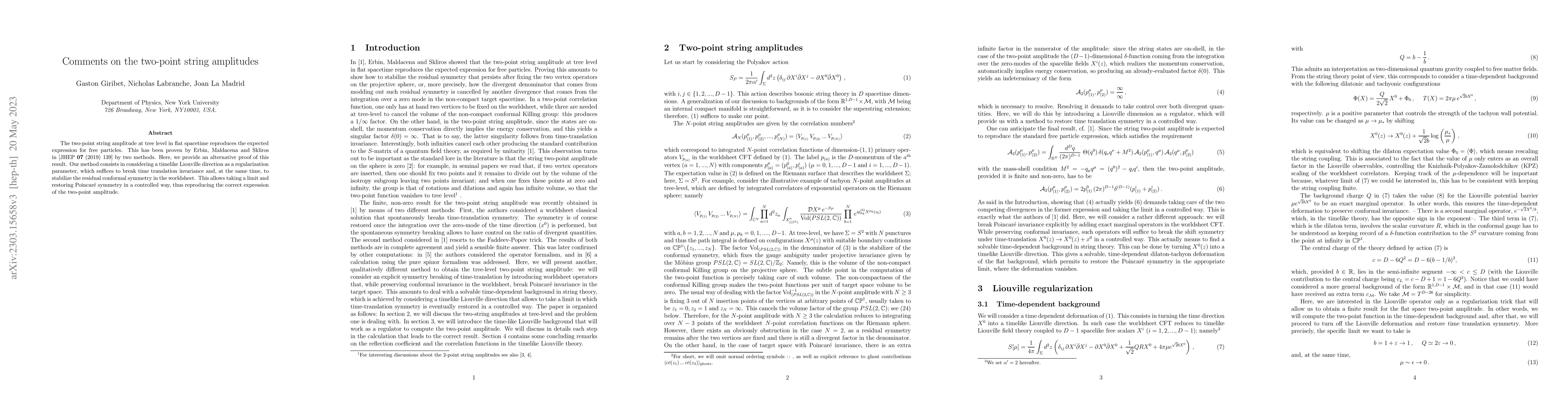 Thumbnail for Comments on the two-point string amplitudes