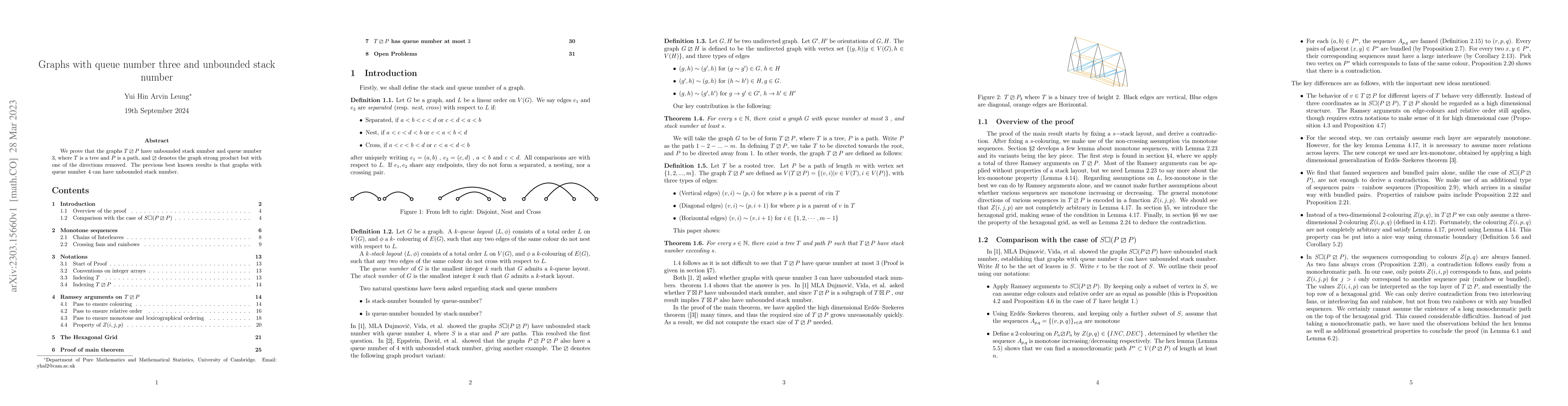 Thumbnail for Graphs with queue number three and unbounded stack number