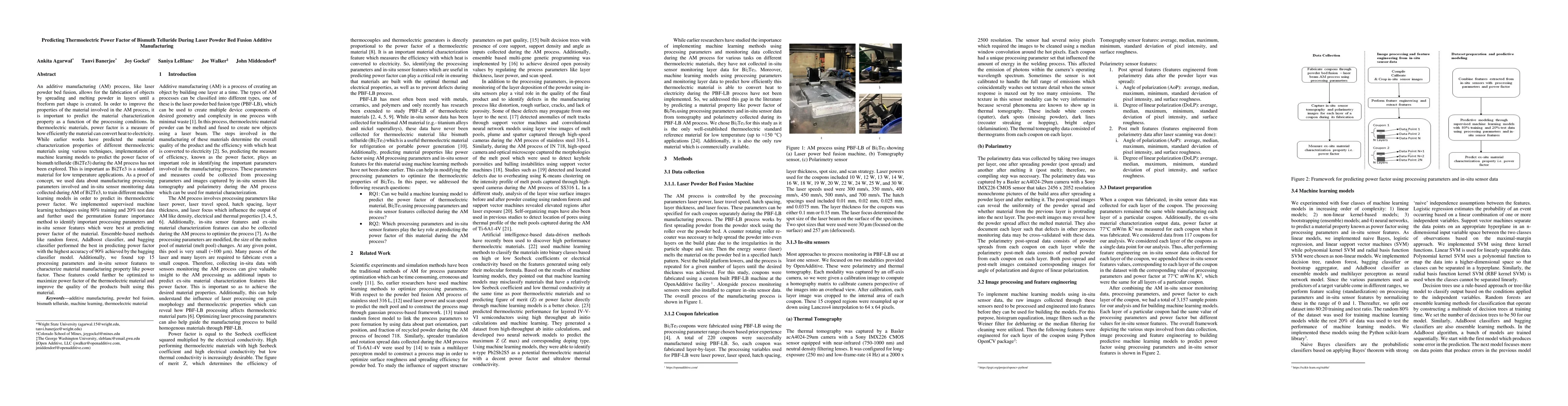 Thumbnail for Predicting Thermoelectric Power Factor of Bismuth Telluride During Laser
  Powder Bed Fusion Additive Manufacturing
