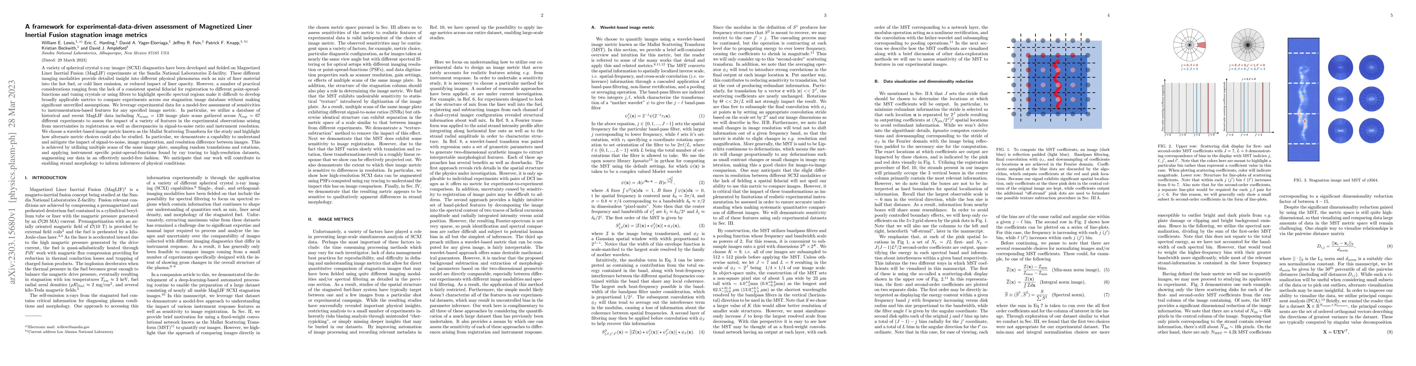 Thumbnail for A framework for experimental-data-driven assessment of Magnetized Liner
  Inertial Fusion stagnation image metrics