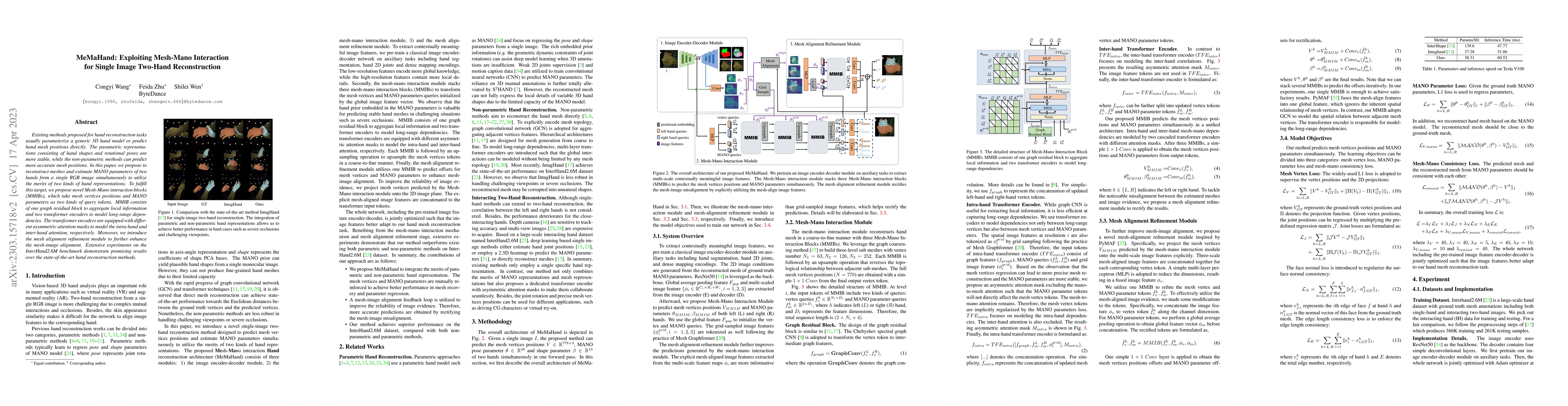 Thumbnail for MeMaHand: Exploiting Mesh-Mano Interaction for Single Image Two-Hand
  Reconstruction