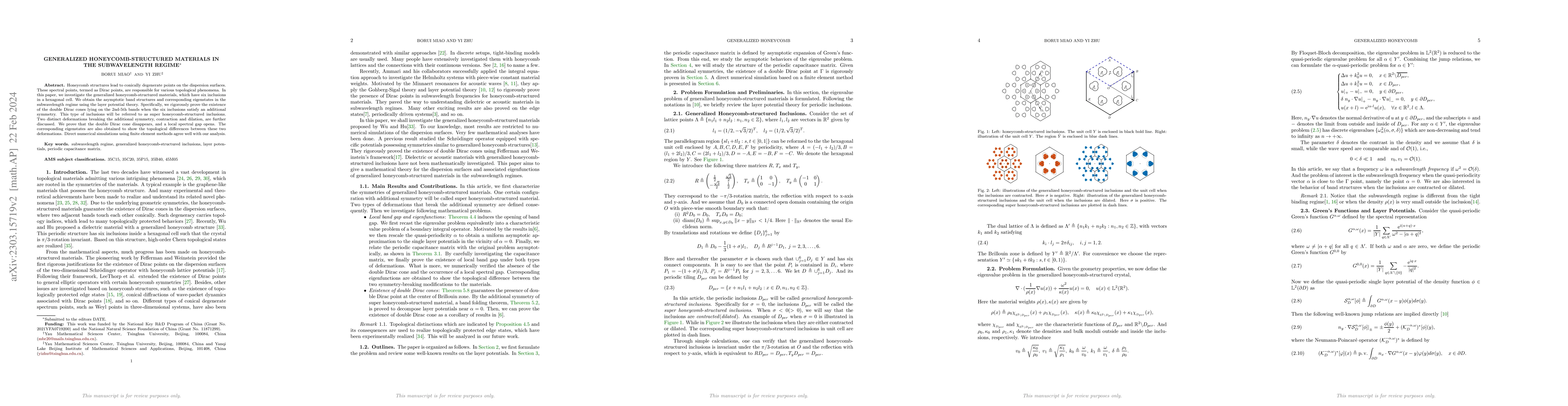 Thumbnail for Generalized Honeycomb-structured Materials in the Subwavelength Regime