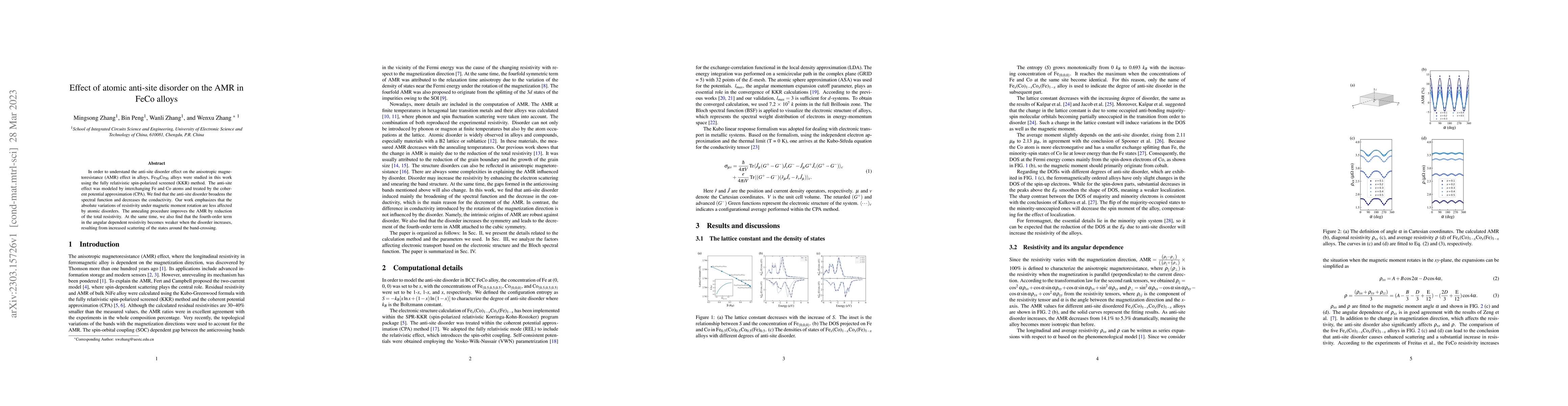 Thumbnail for Effect of atomic anti-site disorder on the AMR in FeCo alloys