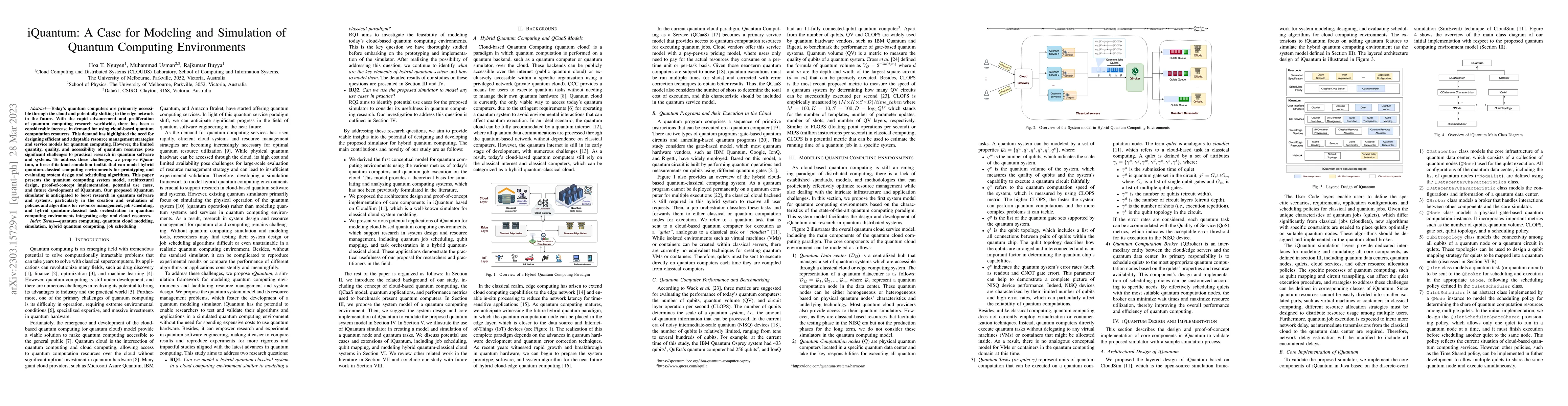 Thumbnail for iQuantum: A Case for Modeling and Simulation of Quantum Computing
  Environments