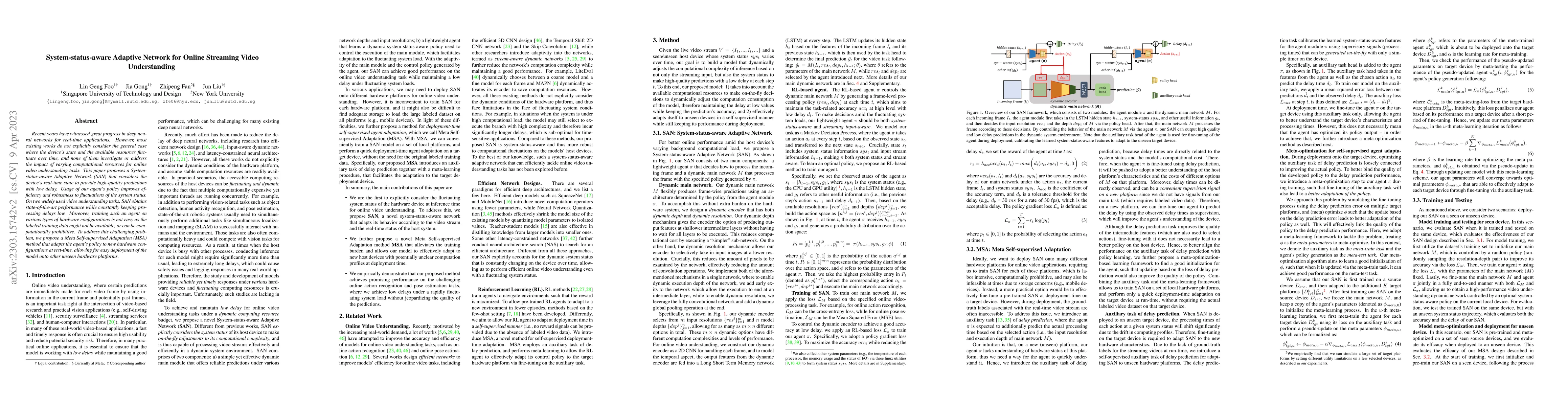 Thumbnail for System-status-aware Adaptive Network for Online Streaming Video
  Understanding
