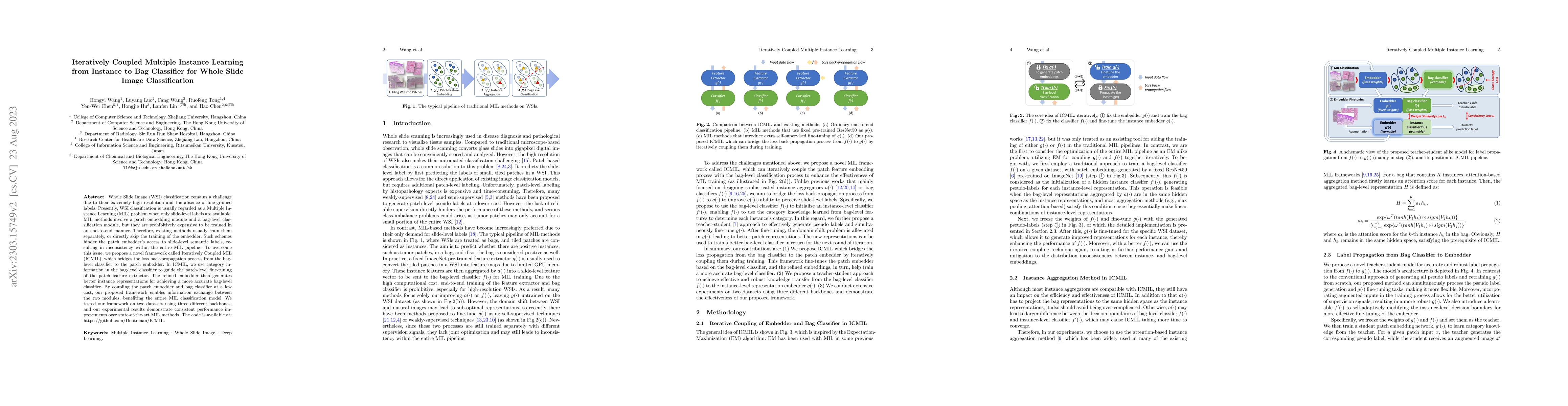 Thumbnail for Iteratively Coupled Multiple Instance Learning from Instance to Bag
  Classifier for Whole Slide Image Classification
