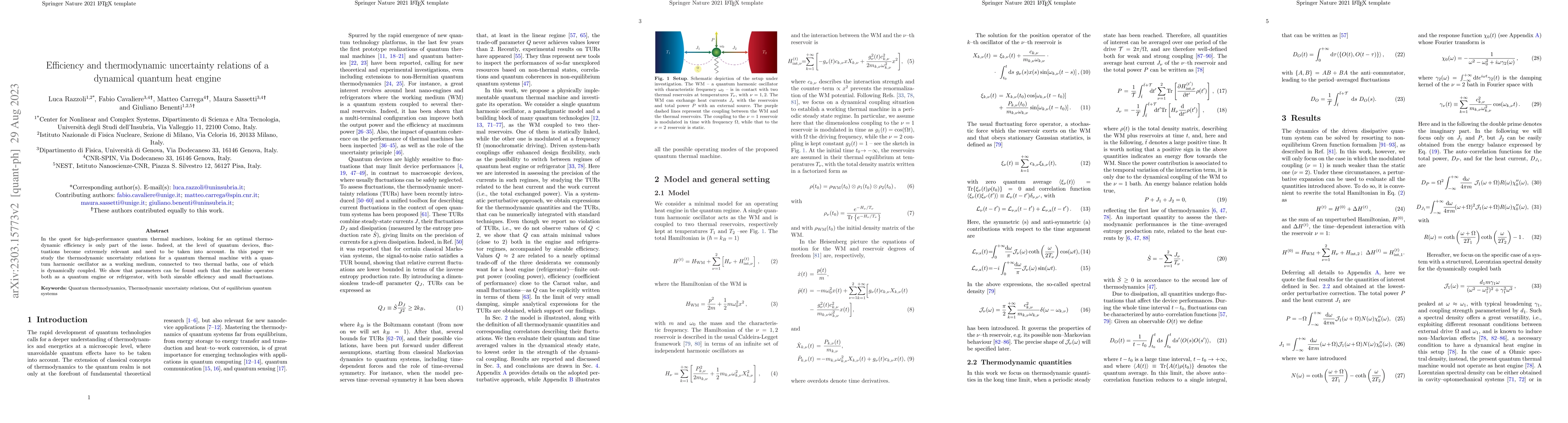 Thumbnail for Efficiency and thermodynamic uncertainty relations of a dynamical
  quantum heat engine
