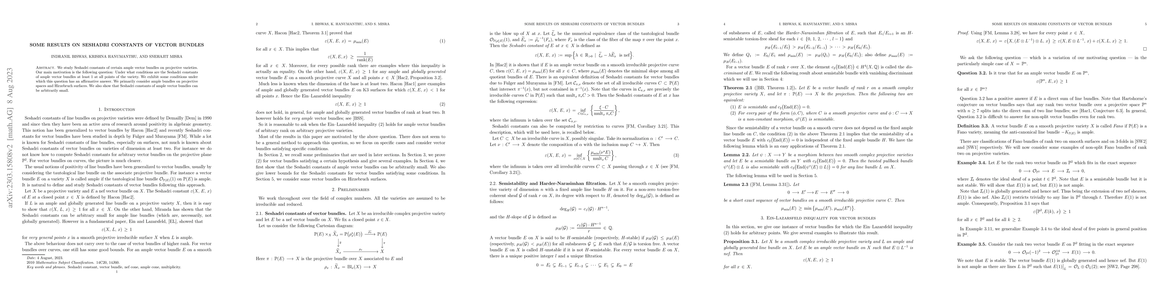 Thumbnail for Some results on Seshadri constants of vector bundles