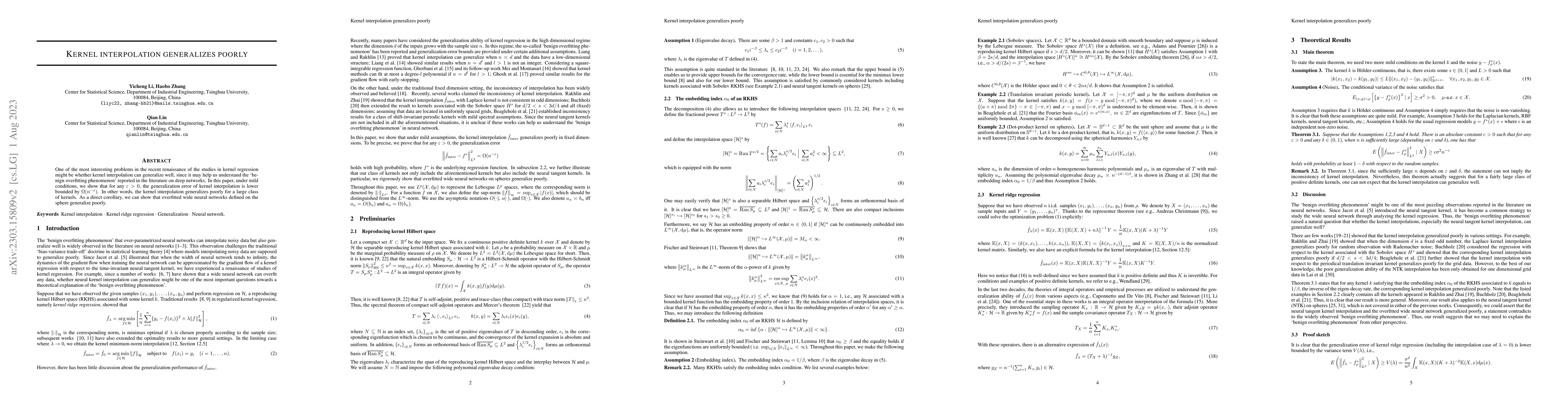 Thumbnail for Kernel interpolation generalizes poorly