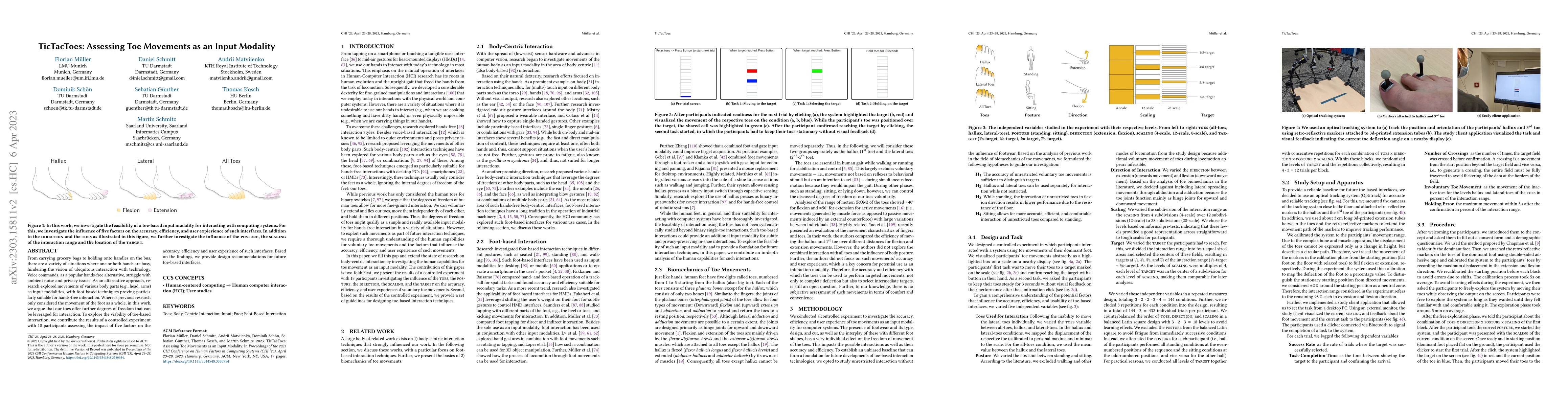 Thumbnail for TicTacToes: Assessing Toe Movements as an Input Modality