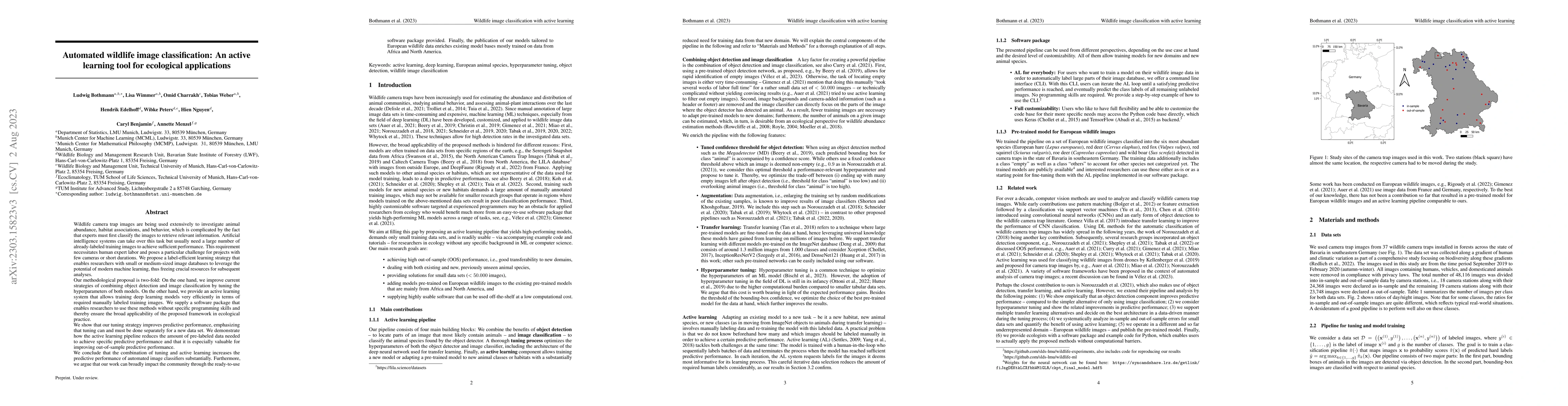 Thumbnail for Automated wildlife image classification: An active learning tool for
  ecological applications