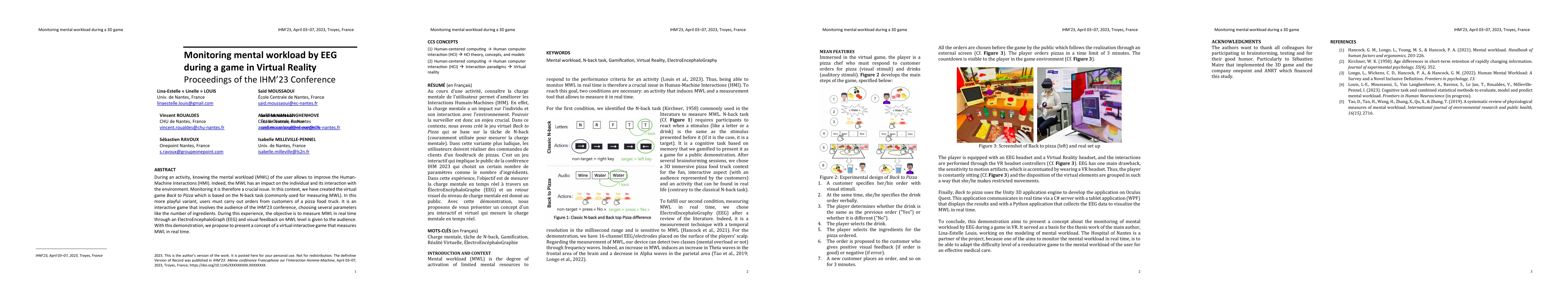 Thumbnail for Monitoring mental workload by EEG during a game in Virtual Reality
