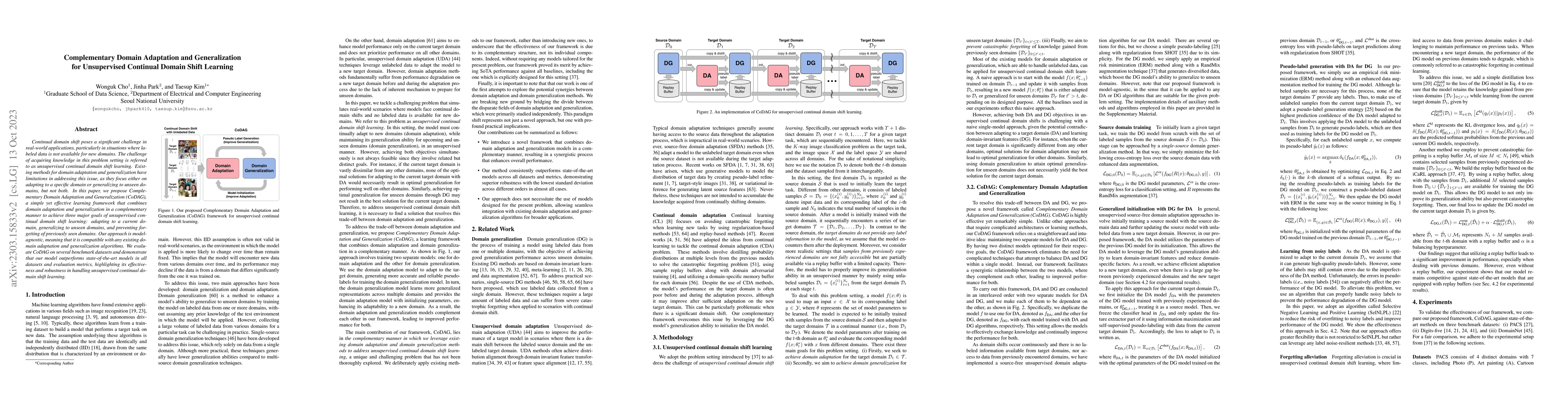Thumbnail for Complementary Domain Adaptation and Generalization for Unsupervised
  Continual Domain Shift Learning