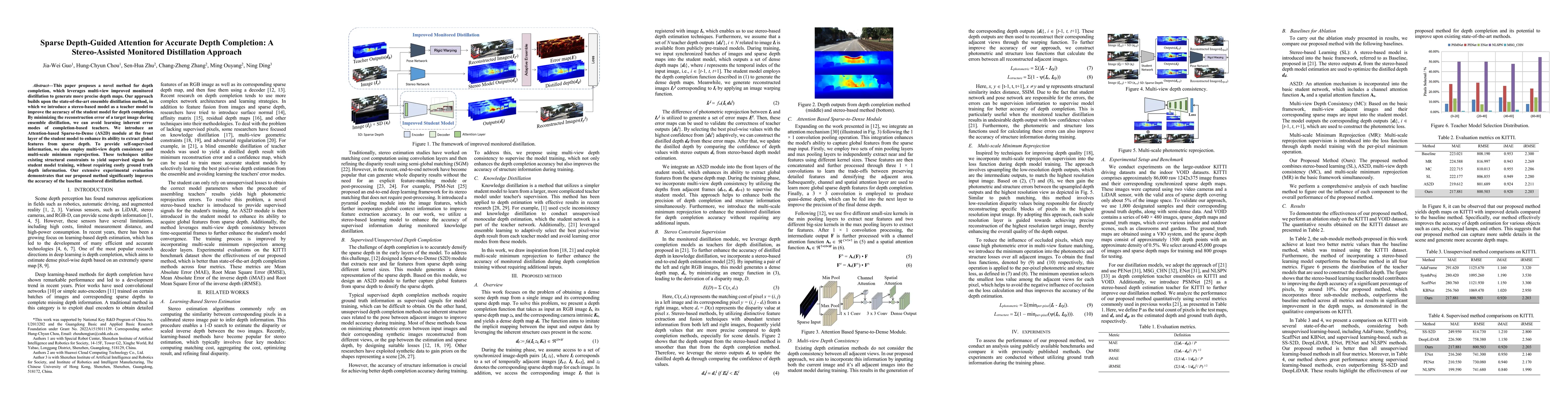 Thumbnail for Sparse Depth-Guided Attention for Accurate Depth Completion: A
  Stereo-Assisted Monitored Distillation Approach