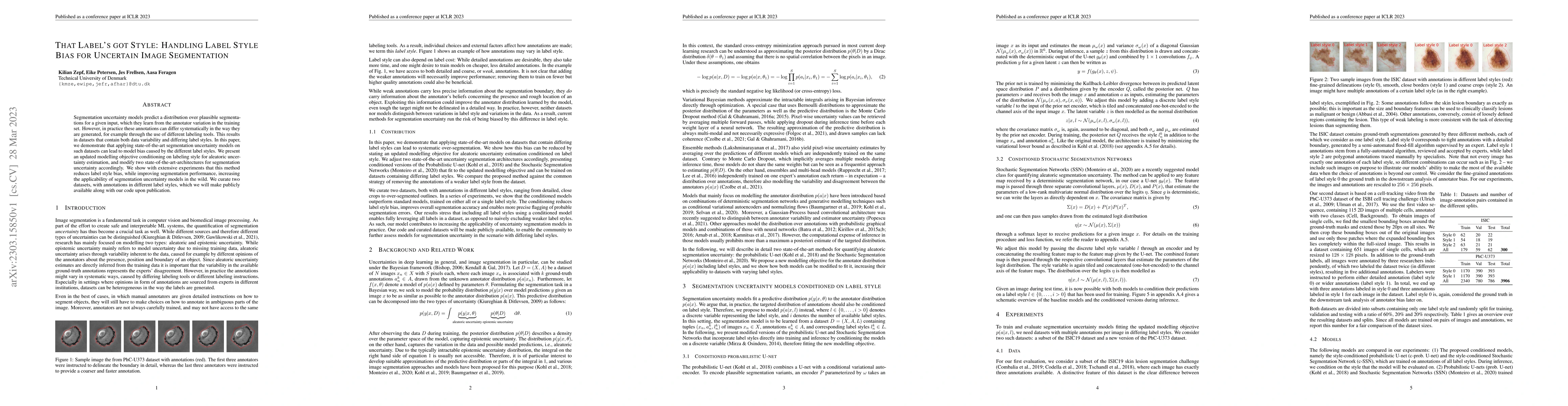Thumbnail for That Label's Got Style: Handling Label Style Bias for Uncertain Image
  Segmentation