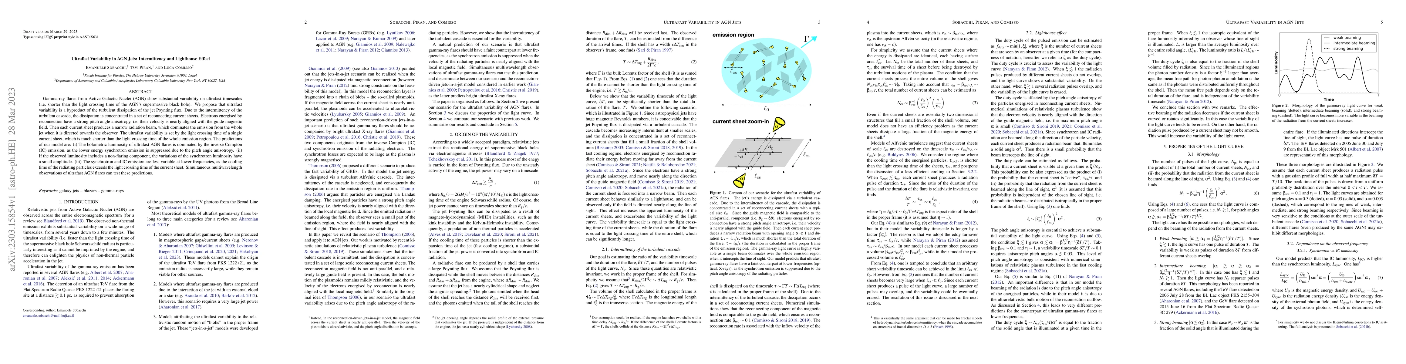 Thumbnail for Ultrafast Variability in AGN Jets: Intermittency and Lighthouse Effect