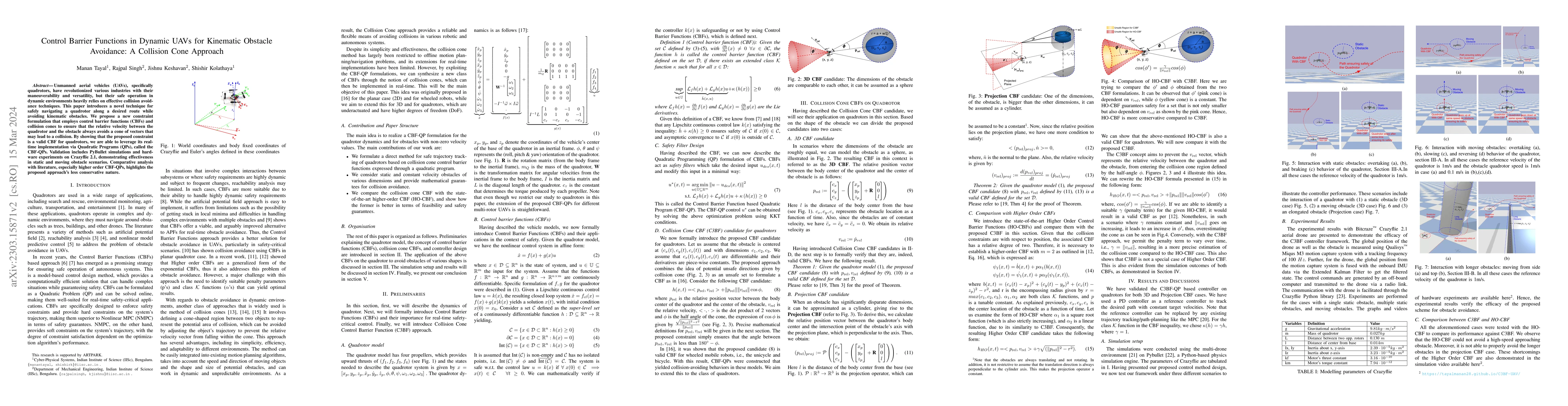 Thumbnail for Control Barrier Functions in Dynamic UAVs for Kinematic Obstacle
  Avoidance: A Collision Cone Approach