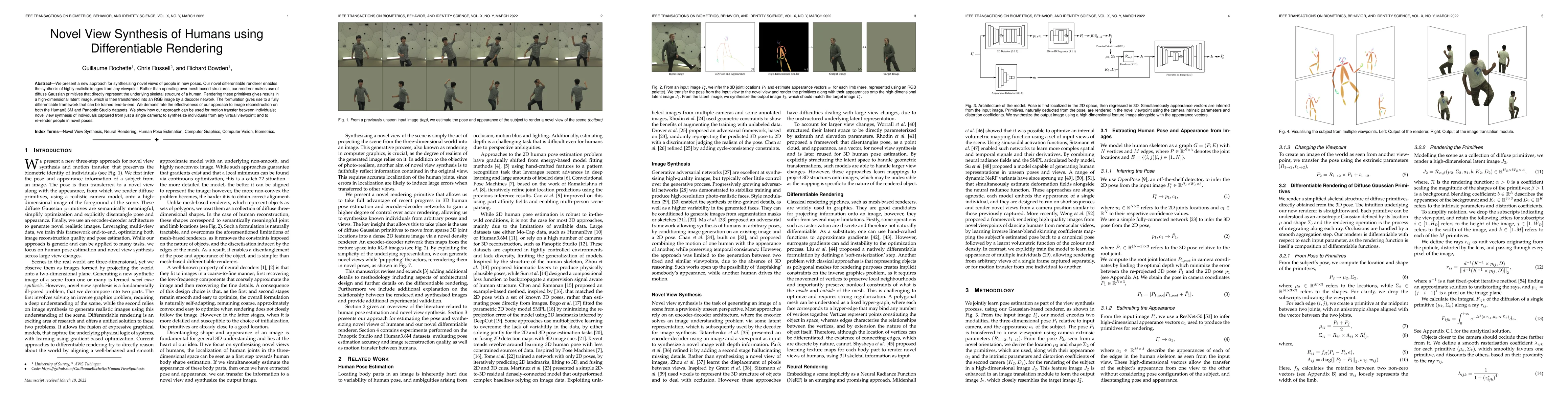 Thumbnail for Novel View Synthesis of Humans using Differentiable Rendering