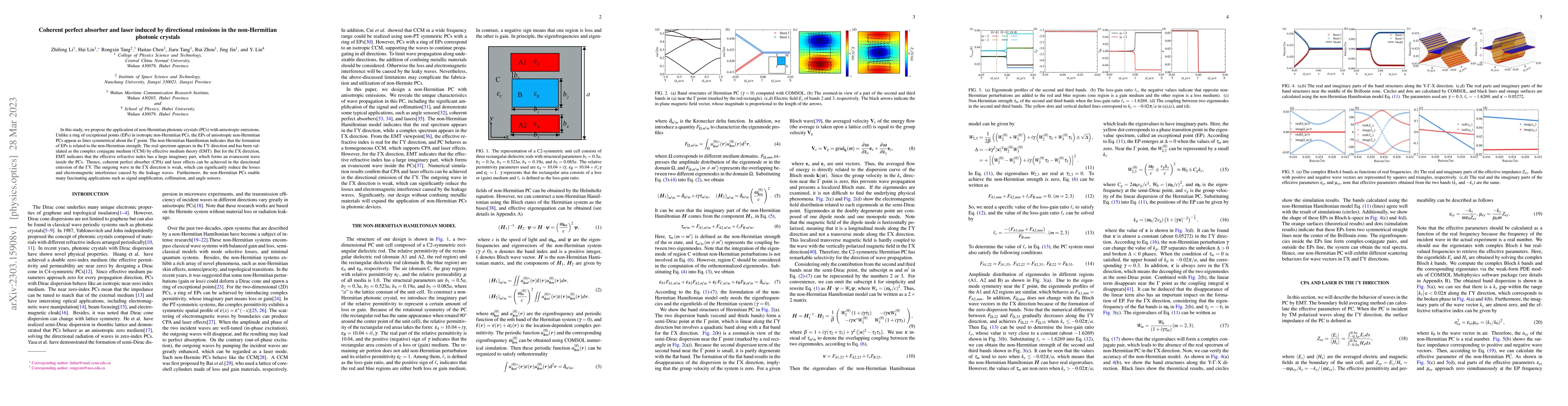 Thumbnail for Coherent perfect absorber and laser induced by directional emissions in
  the non-Hermitian photonic crystals