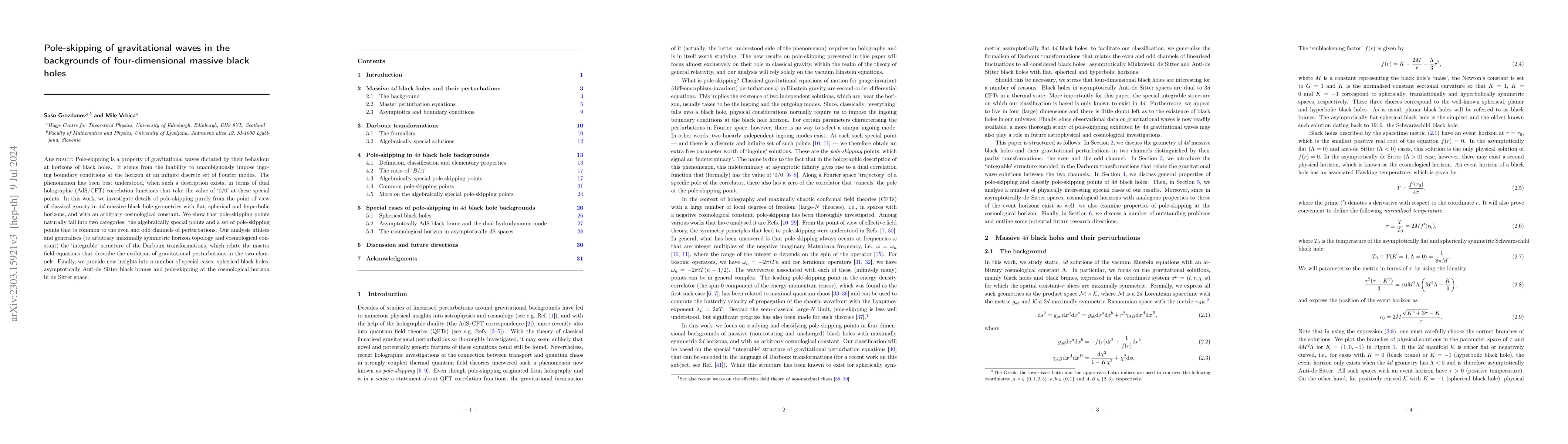 Thumbnail for Pole-skipping of gravitational waves in the backgrounds of
  four-dimensional massive black holes