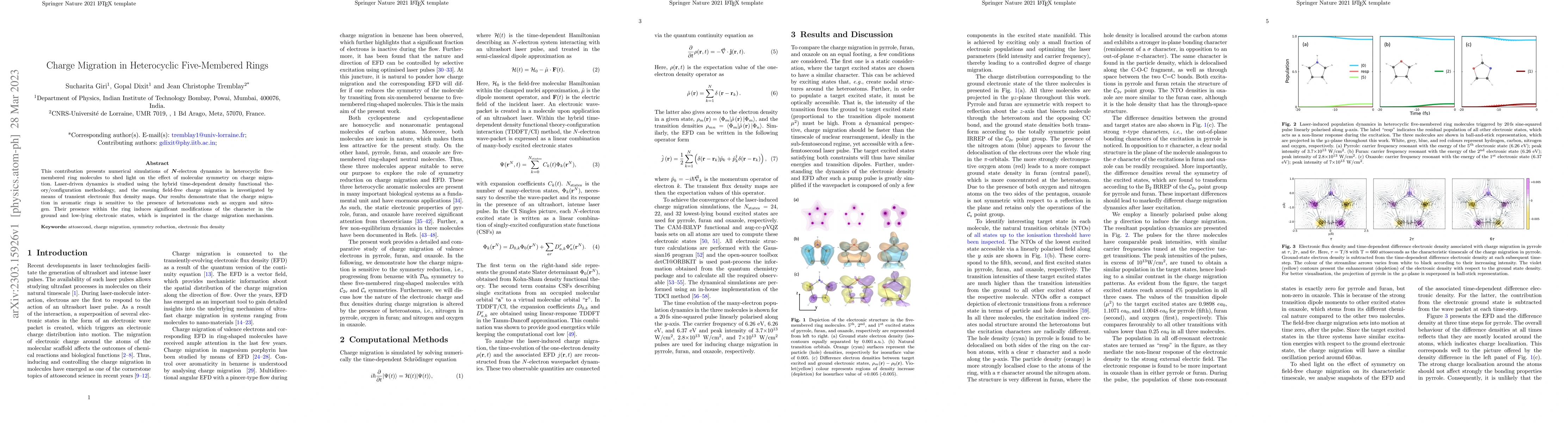 Thumbnail for Charge Migration in Heterocyclic Five-Membered Rings