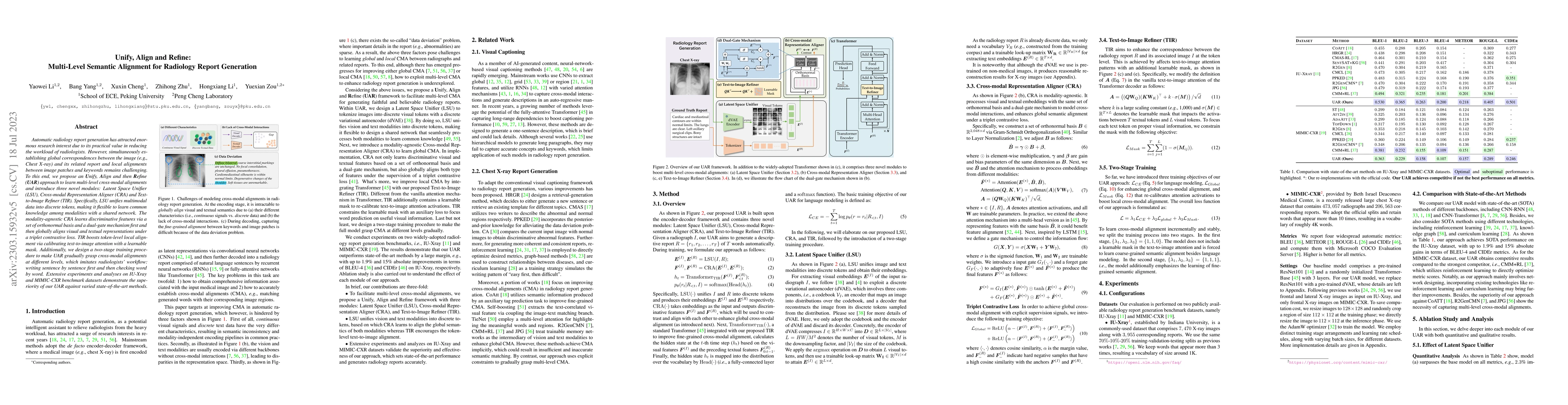 Thumbnail for Unify, Align and Refine: Multi-Level Semantic Alignment for Radiology
  Report Generation