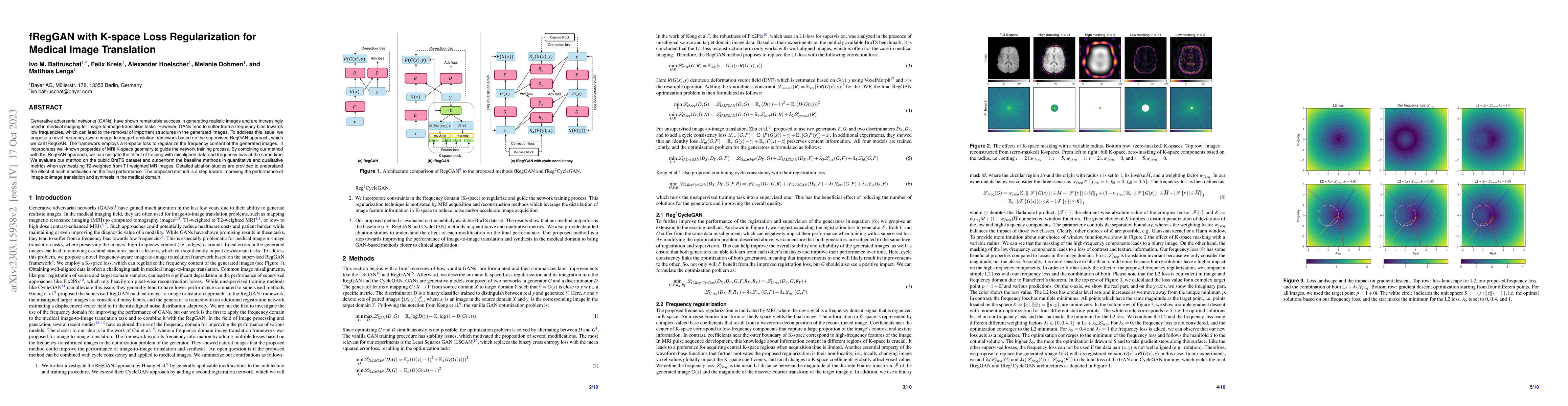 Thumbnail for fRegGAN with K-space Loss Regularization for Medical Image Translation